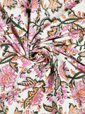 King Size Pure Cotton Hand Block Print Bedsheet (Block 4)