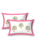 Hand Block Print Cotton King Size Bedsheet Pink TOL