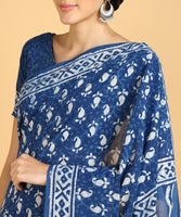 BLOCKS OF INDIA Hand Block Print Cotton Sarees For Women with Unstitched Blouse Piece Color 8