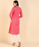 BLOCKS OF INDIA Cotton Hand Printed Long Kurti for Women
