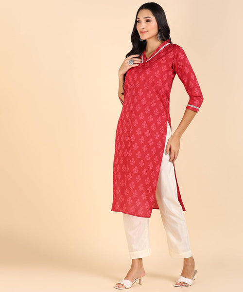BLOCKS OF INDIA Cotton Hand Printed Long Kurti for Women