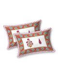 Hand Block Print Cotton King Size Bedsheet (Pink Rose)