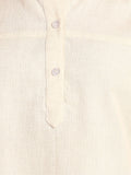 BLOCKS OF INDIA Cotton Solid Color Top for Women - Natural White