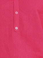 BLOCKS OF INDIA Cotton Hand Solid Color Kurti for Women - Hot Pink
