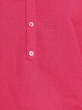 BLOCKS OF INDIA Cotton Hand Solid Color Kurti for Women - Hot Pink