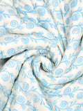 Cotton Medium/Queen Size Quilt Hand Block Print for Light Winters (70 x 100 Inches) (Blue Green Rose)