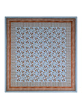 Hand Block Printed Cotton Super King Size Bedsheet(270x 270) (Batik Grey)