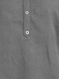 BLOCKS OF INDIA Cotton Hand Solid Color Kurti for Women - Grey