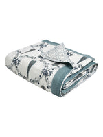 Cotton Single Size Quilt/ Rajai Hand Block Print for Light Winters (150x225 cm) (Grey Patti)