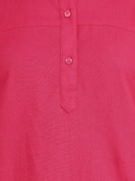 BLOCKS OF INDIA Cotton Solid Color Top for Women - Hot Pink