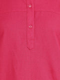 BLOCKS OF INDIA Cotton Solid Color Top for Women - Hot Pink