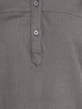 BLOCKS OF INDIA Cotton Solid Color Top for Women - Grey