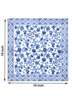 BLOCKS OF INDIA Hand Block Print Cotton Table Napkin (Blue jaal)