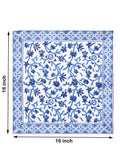 BLOCKS OF INDIA Hand Block Print Cotton Table Napkin (Blue jaal)