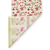 BLOCKS OF INDIA Hand Block Printed Cotton Table Runner for Center/Dining Table (13 x 72 Inches) (Pink Flower)