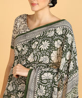 BLOCKS OF INDIA Hand Block Print Cotton Sarees For Women with Unstitched Blouse Piece Color 3