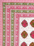 BLOCKS OF INDIA Hand Block Printed Cotton King Size Quilt (Pink Peach Rose)