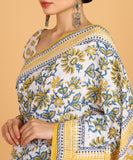 BLOCKS OF INDIA Hand Block Print Cotton Sarees For Women with Unstitched Blouse Piece Color 14