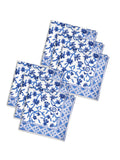 BLOCKS OF INDIA Hand Block Print Cotton Table Napkin (Blue jaal)