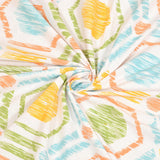 BLOCKS OF INDIA Hand Block Print Cotton King Size Bedsheet (225 X 270 cm) (Yellow Ikat)