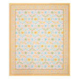 BLOCKS OF INDIA Hand Block Print Cotton King Size Bedsheet (225 X 270 cm) (Yellow Ikat)