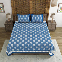 BLOCKS OF INDIA Hand Block Printed Cotton Super King Size Bedsheet(270 x 270)