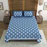 BLOCKS OF INDIA Hand Block Printed Cotton Super King Size Bedsheet(270 x 270)