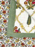 BLOCKS OF INDIA Hand Block Printed Cotton King Size Quilt (Green Patti)