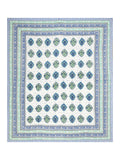BLOCKS OF INDIA Hand Block Printed Cotton King Size Quilt (Grey Rose)