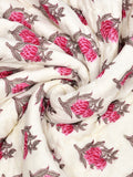Cotton Medium/Queen Size Quilt Hand Block Print for Light Winters (70 x 100 Inches) (Pink Rose)