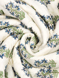 Cotton Medium/Queen Size Quilt Hand Block Print for Light Winters (70 x 100 Inches) (Blue Green Rose)