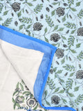 Hand Block Printed Cotton Summer Single Size Reversible Printed Malmal Dohar Blue Tol