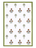 Hand Block Printed Cotton Summer Single Size Reversible Printed Malmal Dohar Open Green Motifs