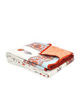 Hand Block Printed 100% Cotton Dohar King Size Reversible (Grey Orange Flower)
