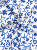 BLOCKS OF INDIA Hand Block Print Cotton Table Napkin (Blue jaal)