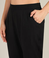 Women Cotton Pant Trouser Regular Fit with Two Pocket for Office School Formal Casual Daily Use Black Pant