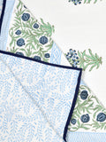 Cotton Dohar / Blanket King Bed Size Hand Block Printed (Blue Anar)
