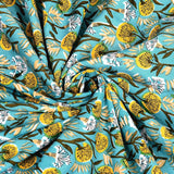 Hand Block Printed 100% Cotton Dohar King Size Reversible (Blue gad buti)