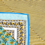 Hand Block Printed 100% Cotton Dohar King Size Reversible (Blue gad buti)