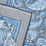 Cotton Dohar / Blanket King Bed Size Hand Block Printed (Blue Gad Paisley)