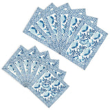 BLOCKS OF INDIA Hand Block Printed Cotton Table Runner, Mat and Napkin Set for Center/Dining Table (Blue jaal)