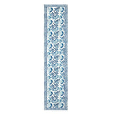 BLOCKS OF INDIA Hand Block Printed Cotton Table Runner, Mat and Napkin Set for Center/Dining Table (Blue jaal)