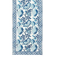 BLOCKS OF INDIA Hand Block Printed Cotton Table Runner, Mat and Napkin Set for Center/Dining Table (Blue jaal)