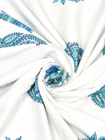 Cotton Dohar / Blanket King Bed Size Hand Block Printed (Blue Kairi)