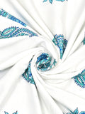 Cotton Dohar / Blanket King Bed Size Hand Block Printed (Blue Kairi)