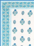 Cotton Dohar / Blanket King Bed Size Hand Block Printed (Blue Kairi)