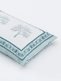 Rajasthani Handmade Hand Block Print Cotton Pillow Cover , Blue Tree (2 Pcs)