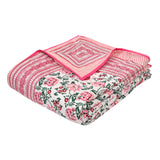 Cotton Dohar / Blanket King Bed Size Hand Block Printed (Pink Paisley)
