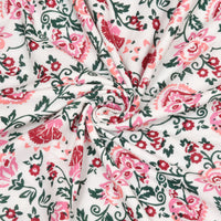 Cotton Dohar / Blanket King Bed Size Hand Block Printed (Pink Paisley)