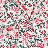 Cotton Dohar / Blanket King Bed Size Hand Block Printed (Pink Paisley)